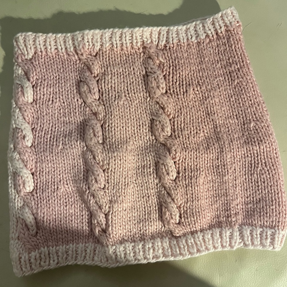 Cozy Pink Cable Knit Scarf